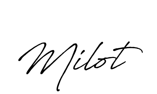 How to make Milot signature? Antro_Vectra_Bolder is a professional autograph style. Create handwritten signature for Milot name. Milot signature style 7 images and pictures png