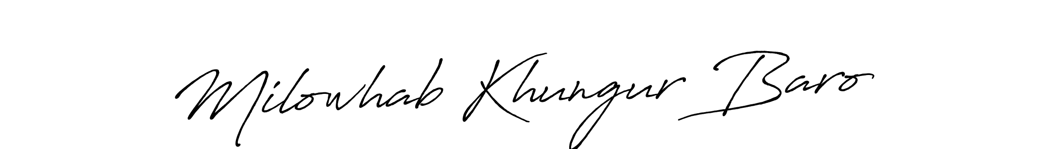 Make a beautiful signature design for name Milowhab Khungur Baro. With this signature (Antro_Vectra_Bolder) style, you can create a handwritten signature for free. Milowhab Khungur Baro signature style 7 images and pictures png