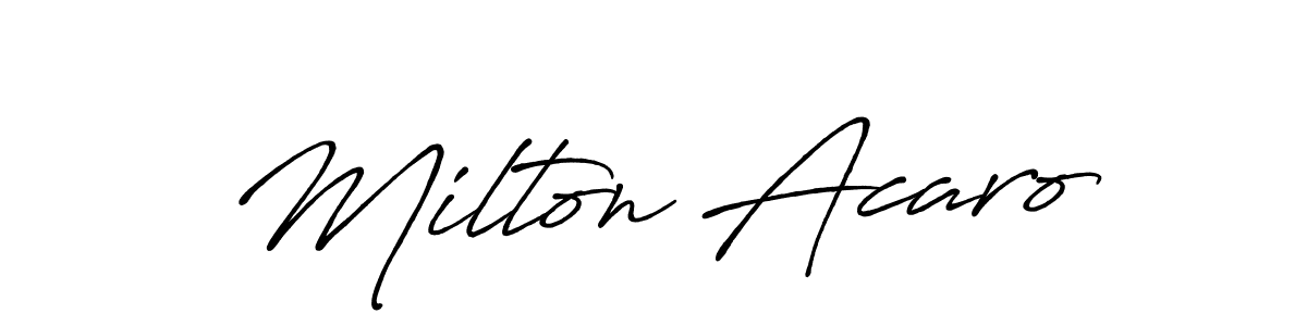 It looks lik you need a new signature style for name Milton Acaro. Design unique handwritten (Antro_Vectra_Bolder) signature with our free signature maker in just a few clicks. Milton Acaro signature style 7 images and pictures png