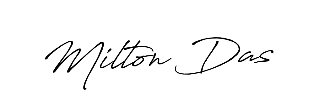 Similarly Antro_Vectra_Bolder is the best handwritten signature design. Signature creator online .You can use it as an online autograph creator for name Milton Das. Milton Das signature style 7 images and pictures png