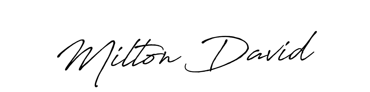 How to make Milton David signature? Antro_Vectra_Bolder is a professional autograph style. Create handwritten signature for Milton David name. Milton David signature style 7 images and pictures png