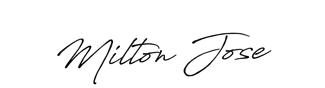 Make a beautiful signature design for name Milton Jose. With this signature (Antro_Vectra_Bolder) style, you can create a handwritten signature for free. Milton Jose signature style 7 images and pictures png