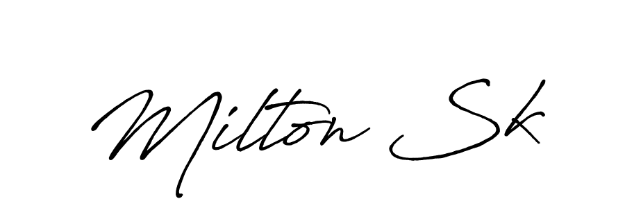 Make a beautiful signature design for name Milton Sk. With this signature (Antro_Vectra_Bolder) style, you can create a handwritten signature for free. Milton Sk signature style 7 images and pictures png