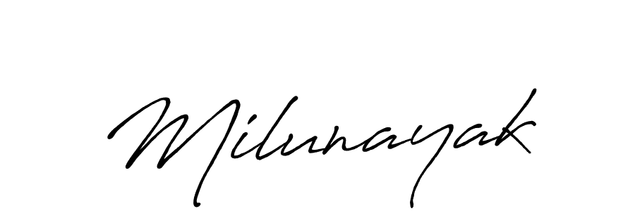 Similarly Antro_Vectra_Bolder is the best handwritten signature design. Signature creator online .You can use it as an online autograph creator for name Milunayak. Milunayak signature style 7 images and pictures png