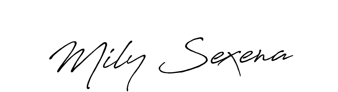 Antro_Vectra_Bolder is a professional signature style that is perfect for those who want to add a touch of class to their signature. It is also a great choice for those who want to make their signature more unique. Get Mily Sexena name to fancy signature for free. Mily Sexena signature style 7 images and pictures png