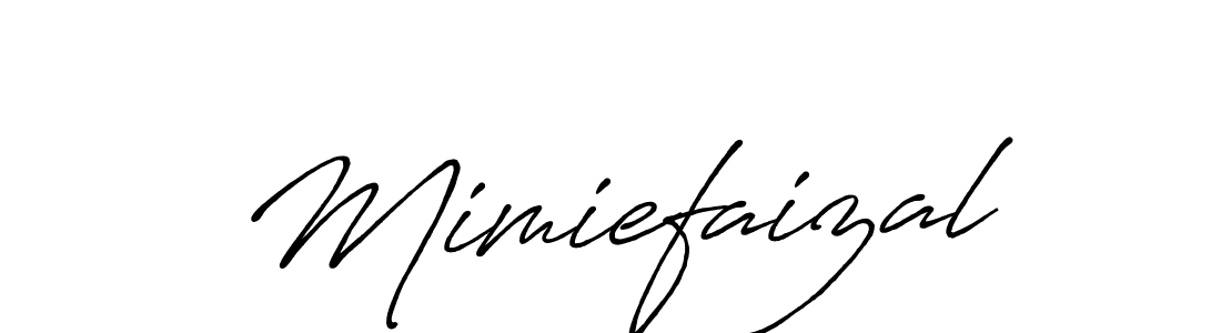 Design your own signature with our free online signature maker. With this signature software, you can create a handwritten (Antro_Vectra_Bolder) signature for name Mimiefaizal. Mimiefaizal signature style 7 images and pictures png