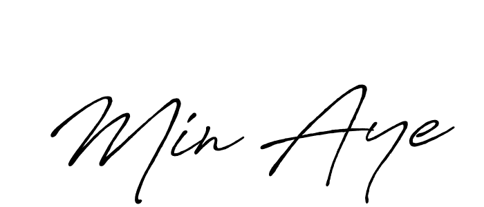 Design your own signature with our free online signature maker. With this signature software, you can create a handwritten (Antro_Vectra_Bolder) signature for name Min Aye. Min Aye signature style 7 images and pictures png