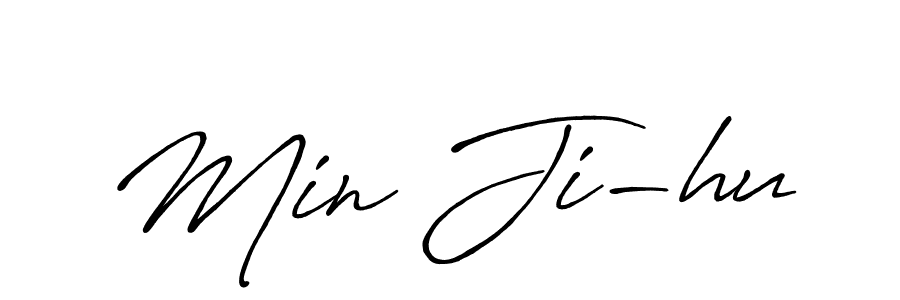 Min Ji-hu stylish signature style. Best Handwritten Sign (Antro_Vectra_Bolder) for my name. Handwritten Signature Collection Ideas for my name Min Ji-hu. Min Ji-hu signature style 7 images and pictures png