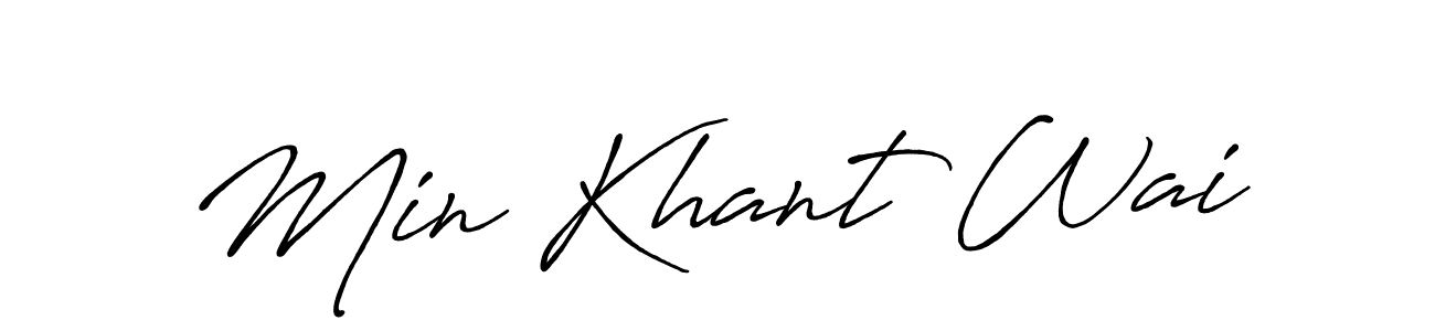 Use a signature maker to create a handwritten signature online. With this signature software, you can design (Antro_Vectra_Bolder) your own signature for name Min Khant Wai. Min Khant Wai signature style 7 images and pictures png