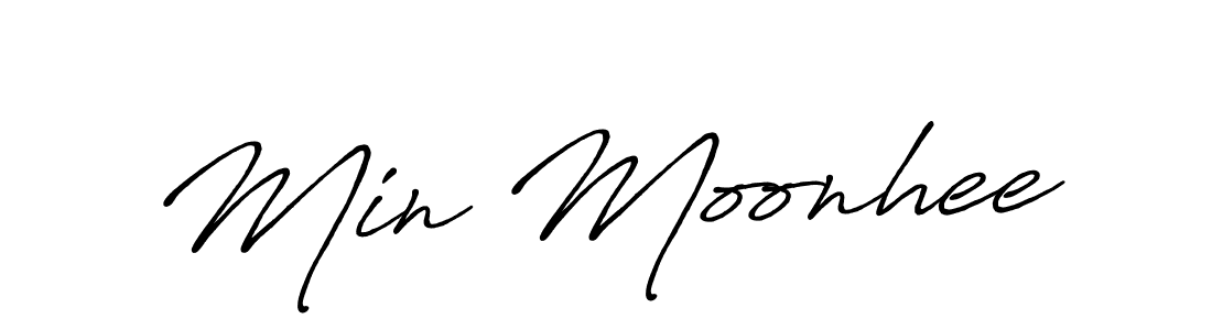 Also You can easily find your signature by using the search form. We will create Min Moonhee name handwritten signature images for you free of cost using Antro_Vectra_Bolder sign style. Min Moonhee signature style 7 images and pictures png
