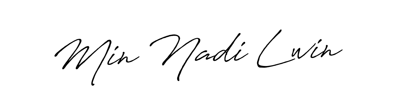 The best way (Antro_Vectra_Bolder) to make a short signature is to pick only two or three words in your name. The name Min Nadi Lwin include a total of six letters. For converting this name. Min Nadi Lwin signature style 7 images and pictures png