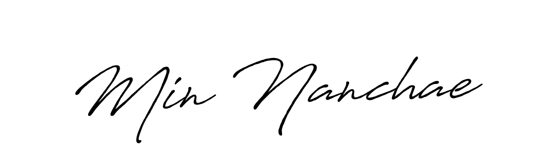 if you are searching for the best signature style for your name Min Nanchae. so please give up your signature search. here we have designed multiple signature styles  using Antro_Vectra_Bolder. Min Nanchae signature style 7 images and pictures png