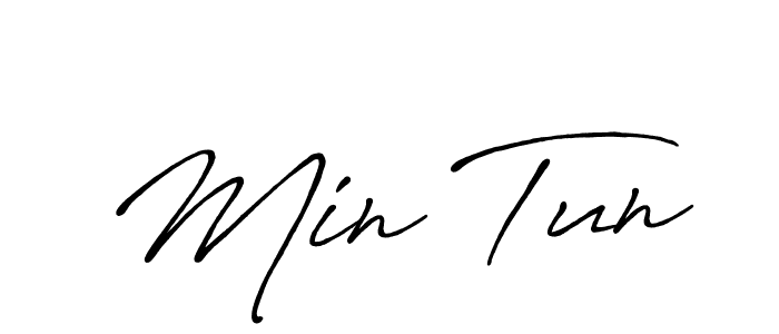 Min Tun stylish signature style. Best Handwritten Sign (Antro_Vectra_Bolder) for my name. Handwritten Signature Collection Ideas for my name Min Tun. Min Tun signature style 7 images and pictures png