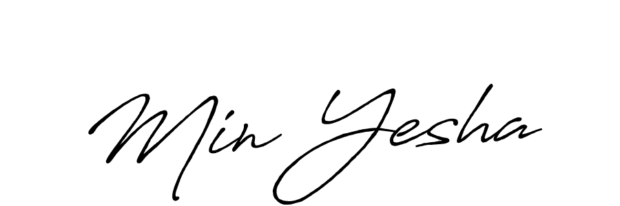 It looks lik you need a new signature style for name Min Yesha. Design unique handwritten (Antro_Vectra_Bolder) signature with our free signature maker in just a few clicks. Min Yesha signature style 7 images and pictures png