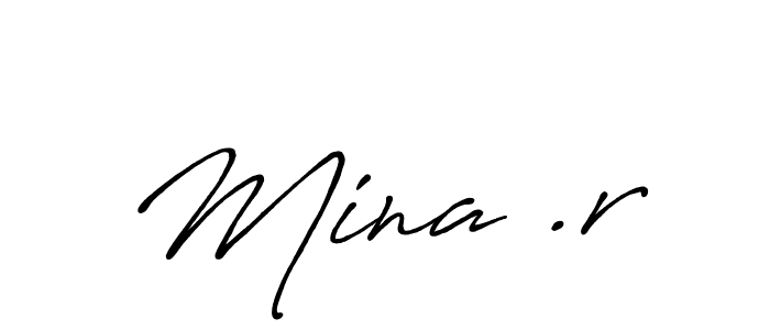 The best way (Antro_Vectra_Bolder) to make a short signature is to pick only two or three words in your name. The name Mina .r include a total of six letters. For converting this name. Mina .r signature style 7 images and pictures png