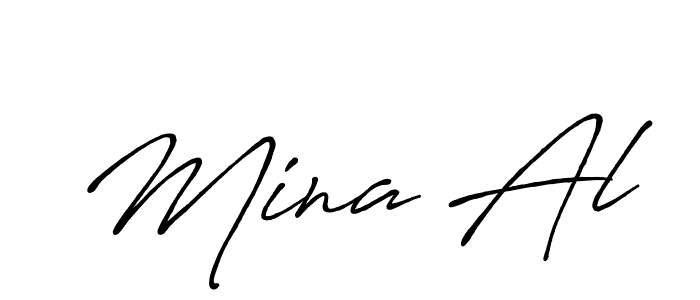 You should practise on your own different ways (Antro_Vectra_Bolder) to write your name (Mina Al) in signature. don't let someone else do it for you. Mina Al signature style 7 images and pictures png
