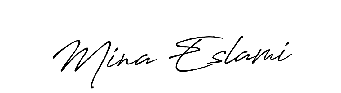 The best way (Antro_Vectra_Bolder) to make a short signature is to pick only two or three words in your name. The name Mina Eslami include a total of six letters. For converting this name. Mina Eslami signature style 7 images and pictures png