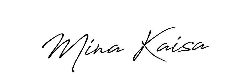 Mina Kaisa stylish signature style. Best Handwritten Sign (Antro_Vectra_Bolder) for my name. Handwritten Signature Collection Ideas for my name Mina Kaisa. Mina Kaisa signature style 7 images and pictures png