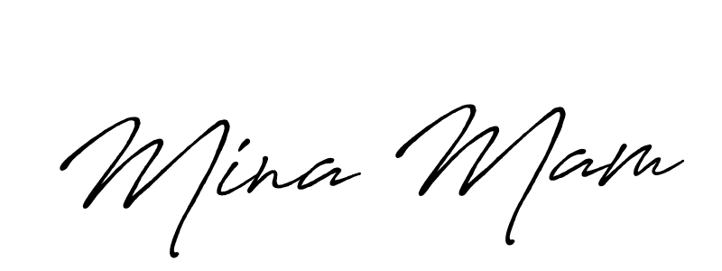 Make a beautiful signature design for name Mina Mam. With this signature (Antro_Vectra_Bolder) style, you can create a handwritten signature for free. Mina Mam signature style 7 images and pictures png