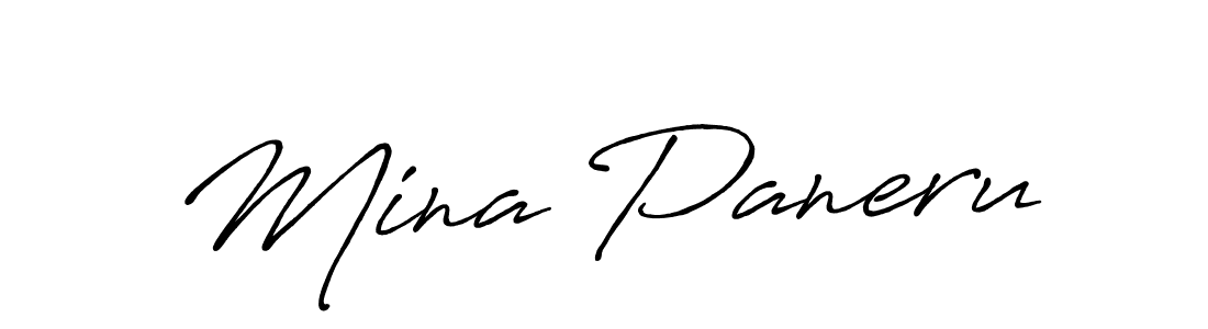 Make a beautiful signature design for name Mina Paneru. With this signature (Antro_Vectra_Bolder) style, you can create a handwritten signature for free. Mina Paneru signature style 7 images and pictures png