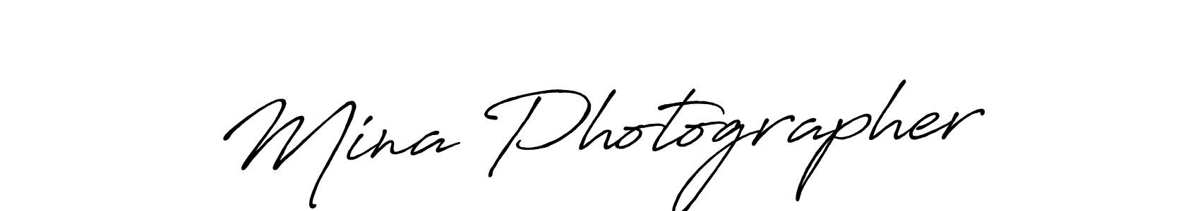 Design your own signature with our free online signature maker. With this signature software, you can create a handwritten (Antro_Vectra_Bolder) signature for name Mina Photographer. Mina Photographer signature style 7 images and pictures png