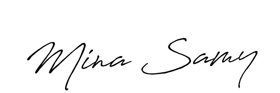 Also You can easily find your signature by using the search form. We will create Mina Samy name handwritten signature images for you free of cost using Antro_Vectra_Bolder sign style. Mina Samy signature style 7 images and pictures png