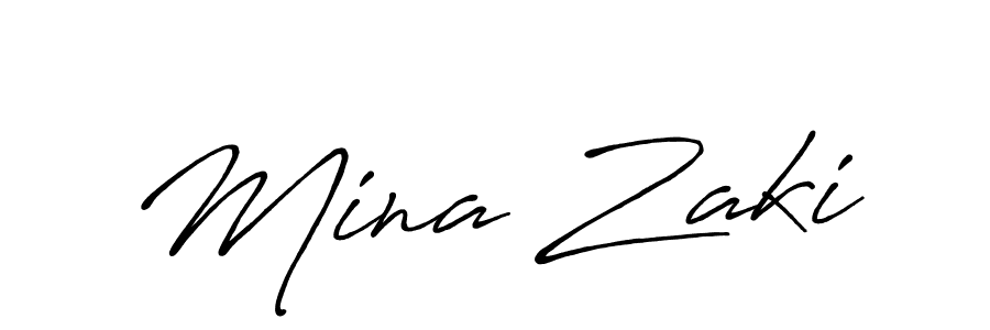 Design your own signature with our free online signature maker. With this signature software, you can create a handwritten (Antro_Vectra_Bolder) signature for name Mina Zaki. Mina Zaki signature style 7 images and pictures png