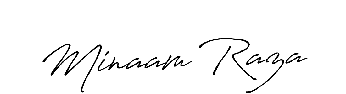 It looks lik you need a new signature style for name Minaam Raza. Design unique handwritten (Antro_Vectra_Bolder) signature with our free signature maker in just a few clicks. Minaam Raza signature style 7 images and pictures png