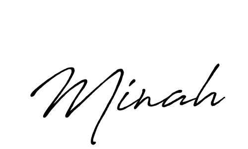 if you are searching for the best signature style for your name Minah. so please give up your signature search. here we have designed multiple signature styles  using Antro_Vectra_Bolder. Minah signature style 7 images and pictures png