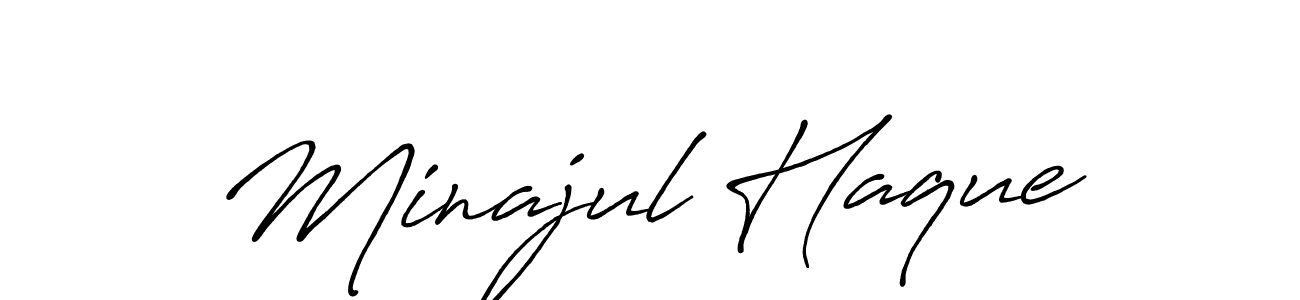 Also we have Minajul Haque name is the best signature style. Create professional handwritten signature collection using Antro_Vectra_Bolder autograph style. Minajul Haque signature style 7 images and pictures png