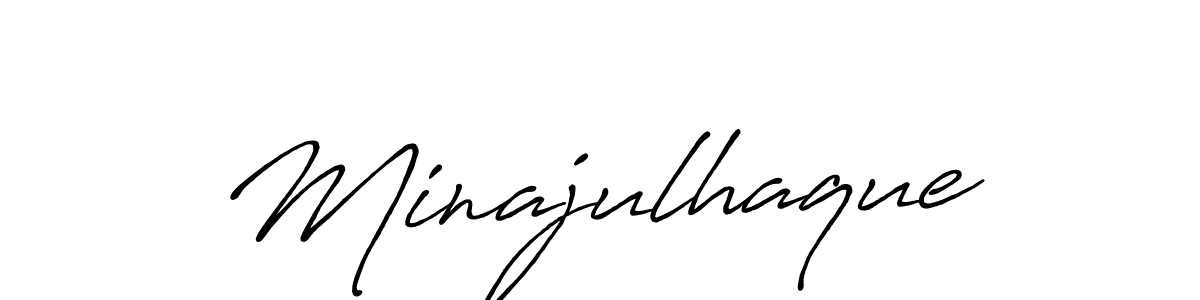 Make a beautiful signature design for name Minajulhaque. With this signature (Antro_Vectra_Bolder) style, you can create a handwritten signature for free. Minajulhaque signature style 7 images and pictures png