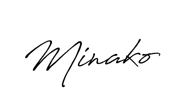 if you are searching for the best signature style for your name Minako. so please give up your signature search. here we have designed multiple signature styles  using Antro_Vectra_Bolder. Minako signature style 7 images and pictures png