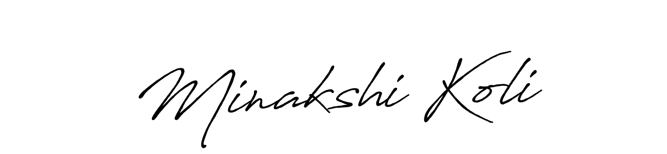 Use a signature maker to create a handwritten signature online. With this signature software, you can design (Antro_Vectra_Bolder) your own signature for name Minakshi Koli. Minakshi Koli signature style 7 images and pictures png