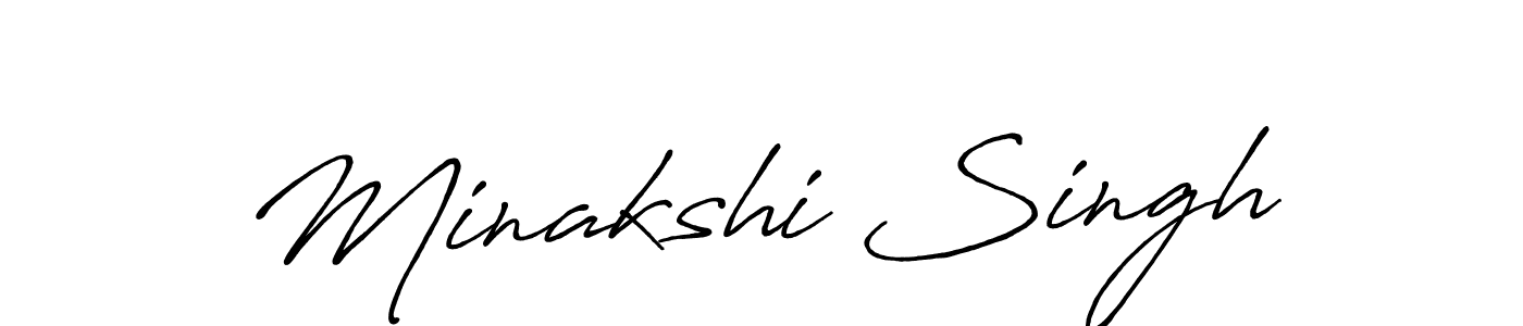 Make a beautiful signature design for name Minakshi Singh. With this signature (Antro_Vectra_Bolder) style, you can create a handwritten signature for free. Minakshi Singh signature style 7 images and pictures png