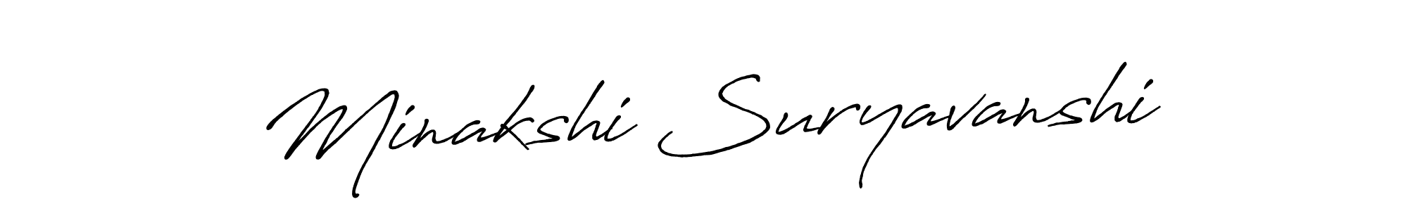 The best way (Antro_Vectra_Bolder) to make a short signature is to pick only two or three words in your name. The name Minakshi Suryavanshi include a total of six letters. For converting this name. Minakshi Suryavanshi signature style 7 images and pictures png