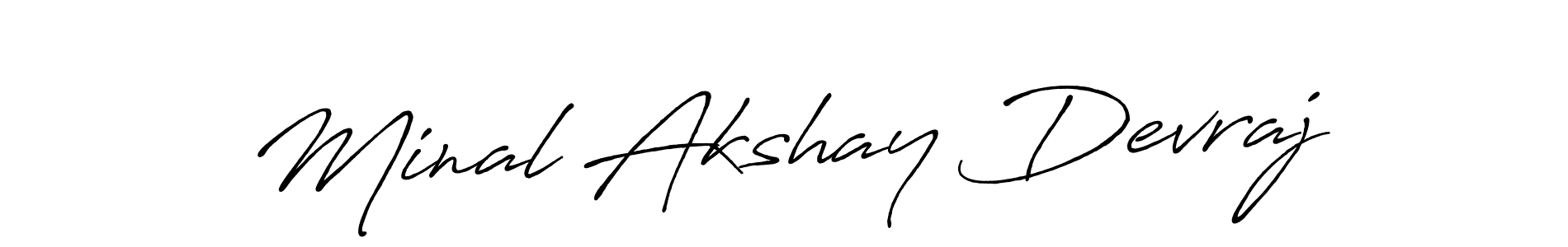 It looks lik you need a new signature style for name Minal Akshay Devraj. Design unique handwritten (Antro_Vectra_Bolder) signature with our free signature maker in just a few clicks. Minal Akshay Devraj signature style 7 images and pictures png