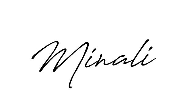 Make a beautiful signature design for name Minali. With this signature (Antro_Vectra_Bolder) style, you can create a handwritten signature for free. Minali signature style 7 images and pictures png