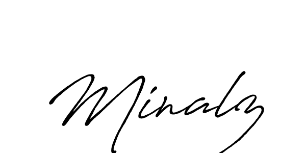 Best and Professional Signature Style for Minalz. Antro_Vectra_Bolder Best Signature Style Collection. Minalz signature style 7 images and pictures png