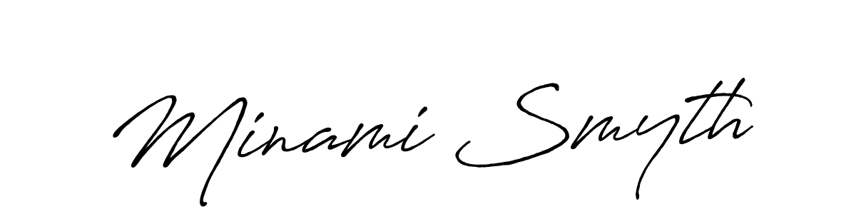 Similarly Antro_Vectra_Bolder is the best handwritten signature design. Signature creator online .You can use it as an online autograph creator for name Minami Smyth. Minami Smyth signature style 7 images and pictures png