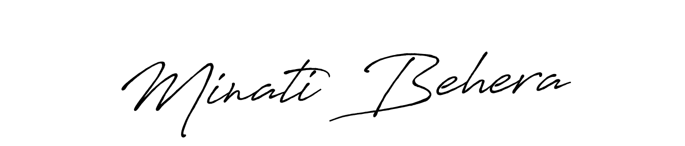 Create a beautiful signature design for name Minati  Behera. With this signature (Antro_Vectra_Bolder) fonts, you can make a handwritten signature for free. Minati  Behera signature style 7 images and pictures png
