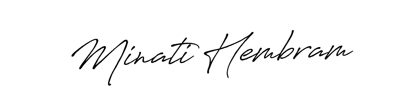 The best way (Antro_Vectra_Bolder) to make a short signature is to pick only two or three words in your name. The name Minati Hembram include a total of six letters. For converting this name. Minati Hembram signature style 7 images and pictures png