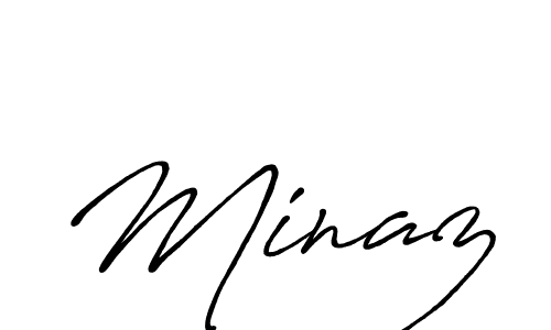 Minaz stylish signature style. Best Handwritten Sign (Antro_Vectra_Bolder) for my name. Handwritten Signature Collection Ideas for my name Minaz. Minaz signature style 7 images and pictures png