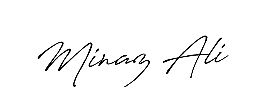 Design your own signature with our free online signature maker. With this signature software, you can create a handwritten (Antro_Vectra_Bolder) signature for name Minaz Ali. Minaz Ali signature style 7 images and pictures png