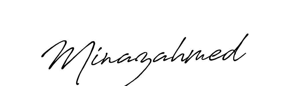 Use a signature maker to create a handwritten signature online. With this signature software, you can design (Antro_Vectra_Bolder) your own signature for name Minazahmed. Minazahmed signature style 7 images and pictures png
