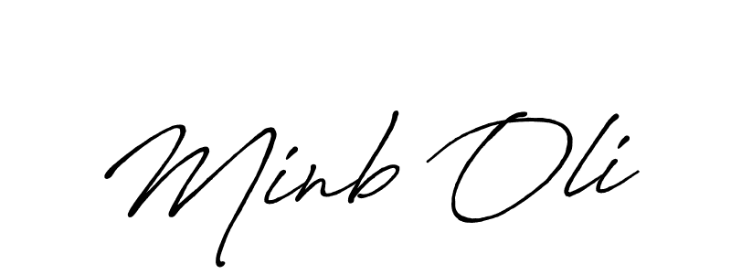 It looks lik you need a new signature style for name Minb Oli. Design unique handwritten (Antro_Vectra_Bolder) signature with our free signature maker in just a few clicks. Minb Oli signature style 7 images and pictures png