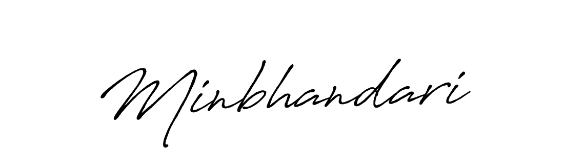 Design your own signature with our free online signature maker. With this signature software, you can create a handwritten (Antro_Vectra_Bolder) signature for name Minbhandari. Minbhandari signature style 7 images and pictures png