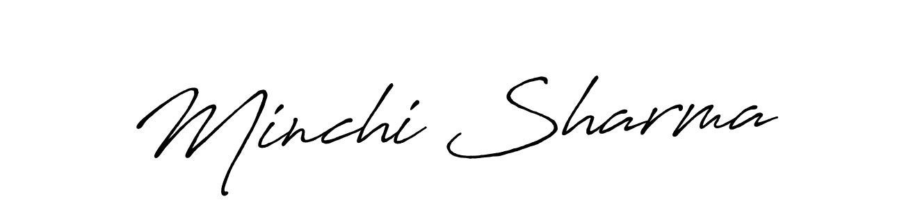 Create a beautiful signature design for name Minchi Sharma. With this signature (Antro_Vectra_Bolder) fonts, you can make a handwritten signature for free. Minchi Sharma signature style 7 images and pictures png