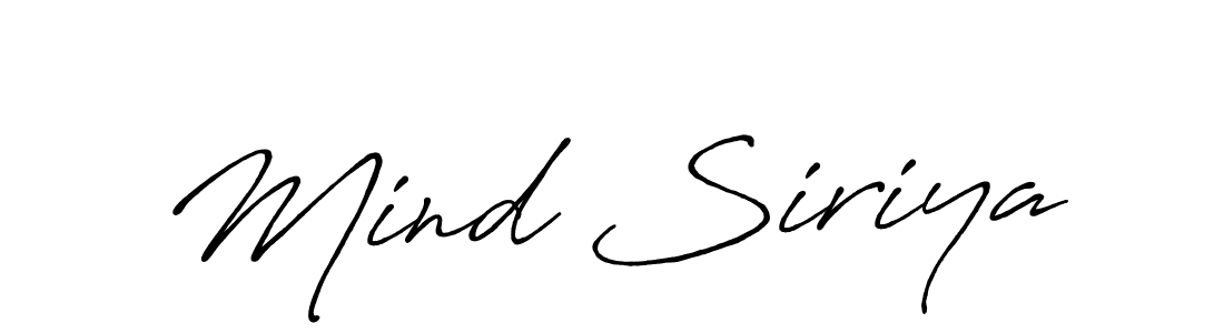 Make a beautiful signature design for name Mind Siriya. With this signature (Antro_Vectra_Bolder) style, you can create a handwritten signature for free. Mind Siriya signature style 7 images and pictures png