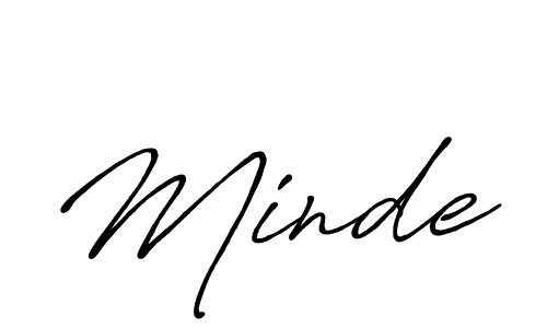 if you are searching for the best signature style for your name Minde. so please give up your signature search. here we have designed multiple signature styles  using Antro_Vectra_Bolder. Minde signature style 7 images and pictures png