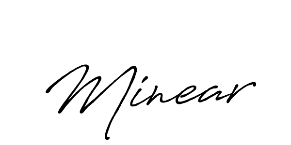 Use a signature maker to create a handwritten signature online. With this signature software, you can design (Antro_Vectra_Bolder) your own signature for name Minear. Minear signature style 7 images and pictures png